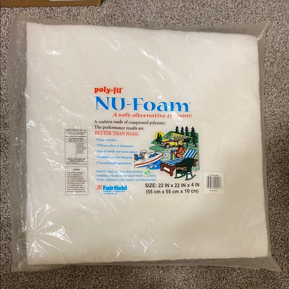 Nu-Foam Other - NU-Foam White Polyester Cushion Insert - 22 x 22 x 4
